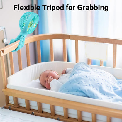 Portable Stroller Fan Rechargeable Clip-On Fan Personal USB Desk Fans