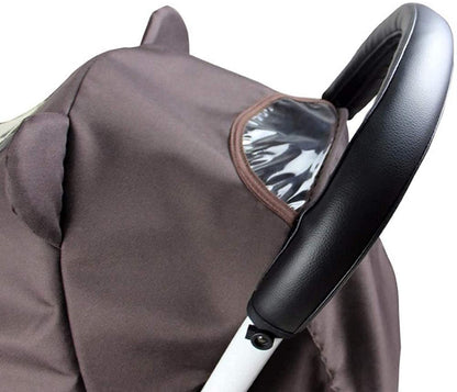 Baby Stroller Armrest Handle Sleeve Cover Universal Handle Cover Artificial Leather Black