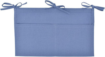 Linen Baby Bedside Hanging Storage Bag,2 Pockets Organizer for Baby Cribs and Toys (Light Pink)