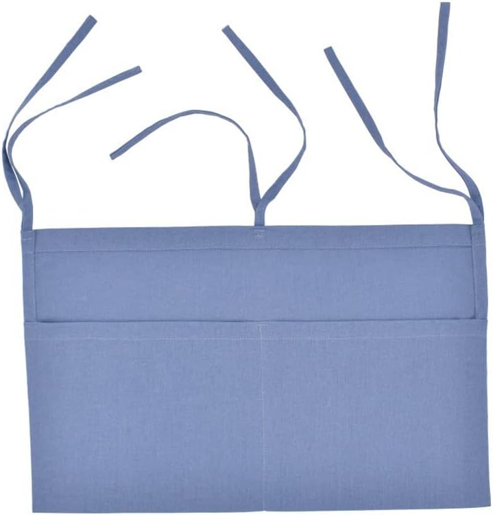 Linen Baby Bedside Hanging Storage Bag,2 Pockets Organizer for Baby Cribs and Toys (Light Pink)