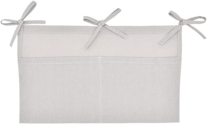 Linen Baby Bedside Hanging Storage Bag,2 Pockets Organizer for Baby Cribs and Toys (Light Pink)