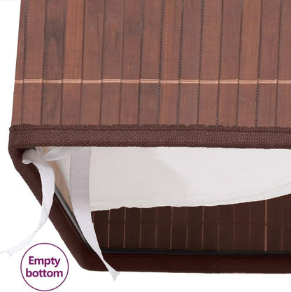 Bamboo Laundry Hamper with Removable Liner, Rectangular Foldable Clothes Storage Bin with Handles, Organization Basket for Bedroom, Bathroom, Nursery, Brown