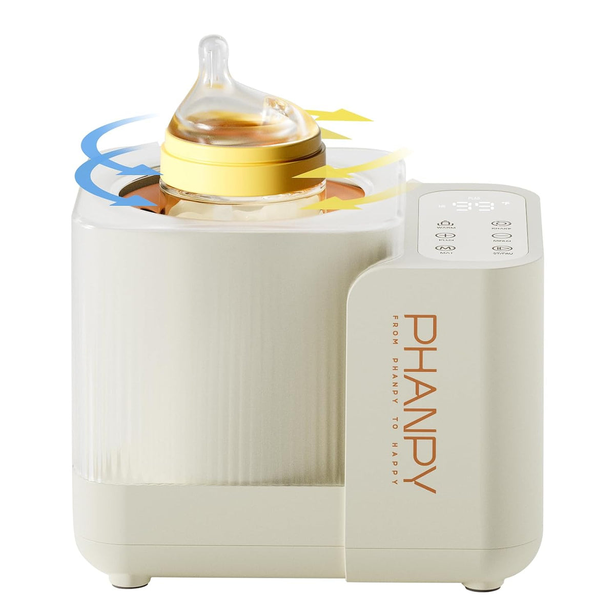 SmartSwirl Waterless Bottle Warmer - Patented Airbag Heating for Nutrient Protection, Off-Center & Smart Dual-Direction Mixing for Clump-Free Formula, Fits All Bottles, Quiet & Safe