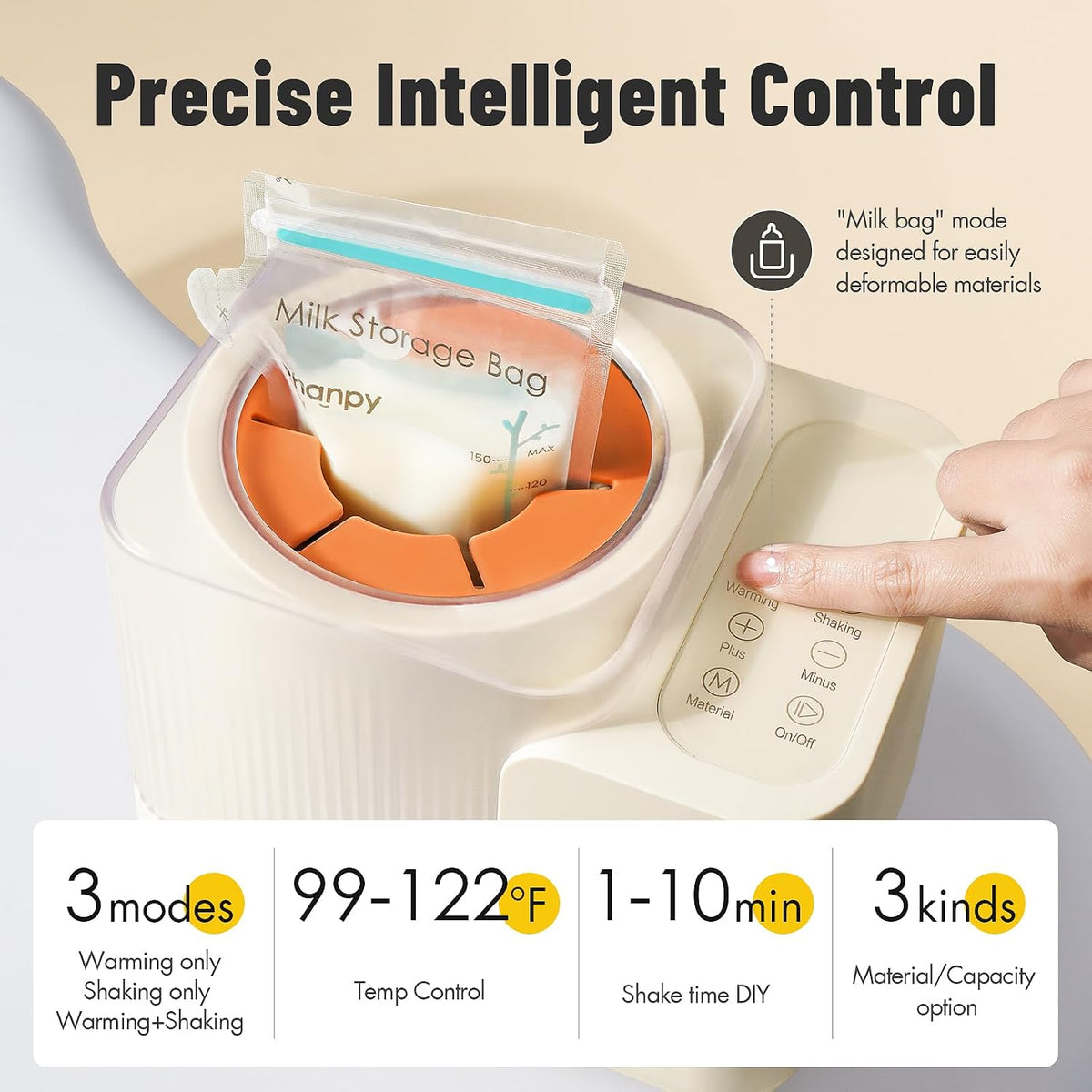 SmartSwirl Waterless Bottle Warmer - Patented Airbag Heating for Nutrient Protection, Off-Center & Smart Dual-Direction Mixing for Clump-Free Formula, Fits All Bottles, Quiet & Safe