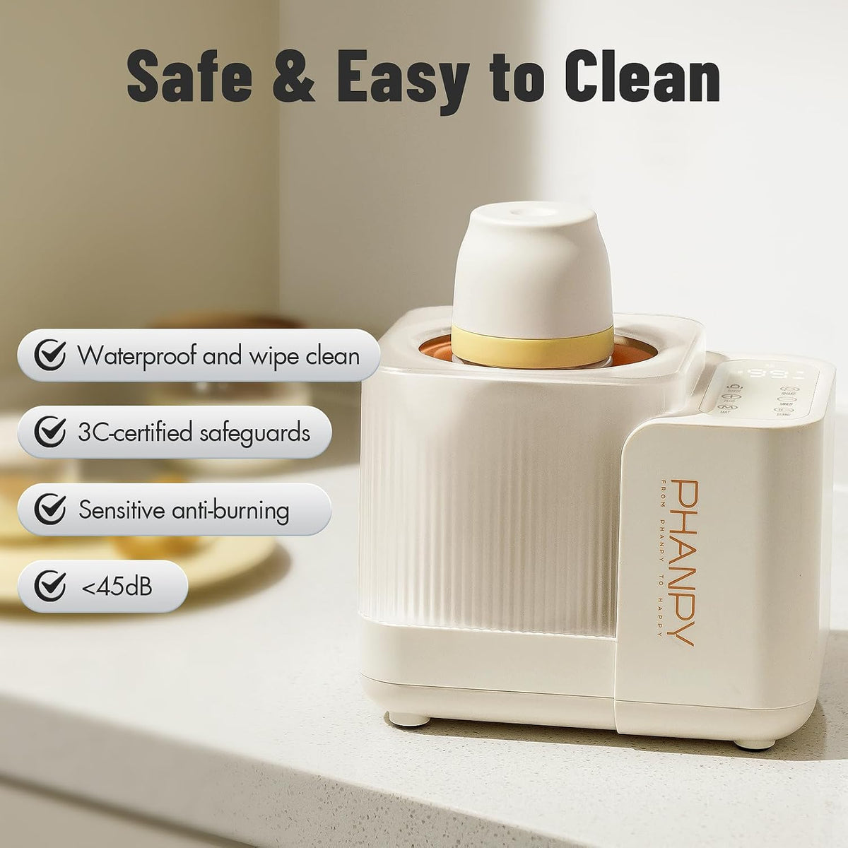 SmartSwirl Waterless Bottle Warmer - Patented Airbag Heating for Nutrient Protection, Off-Center & Smart Dual-Direction Mixing for Clump-Free Formula, Fits All Bottles, Quiet & Safe