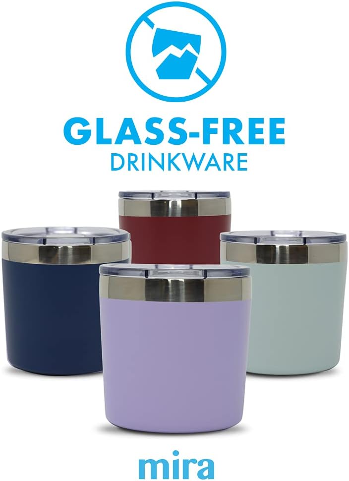 Insulated Lowball Cup, 9 oz Double Walled Stainless Steel Tumbler for Whiskey, Cocktails, Hot & Cold Liquids, Lavender Violet