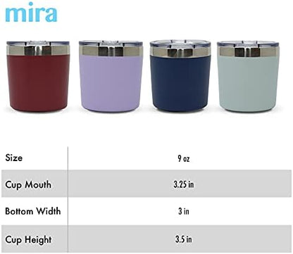 Insulated Lowball Cup, 9 oz Double Walled Stainless Steel Tumbler for Whiskey, Cocktails, Hot & Cold Liquids, Lavender Violet