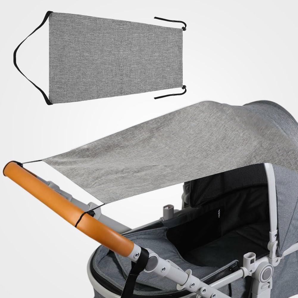 Stroller Sun Shade Baby Stroller Sun Cover,Universal Pram Sunshade for Pushchair, Buggy and Carrycot, Sun Stroller with UV Protection 50+, Sun Shade Blackout Blind Black, Grey 50x30x67cm