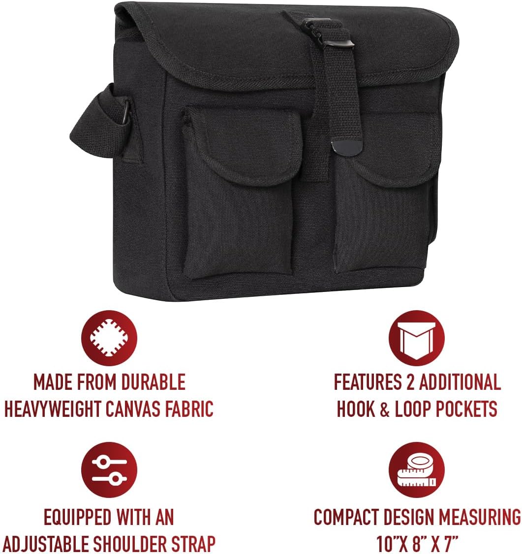 Canvas Shoulder Bag – Rugged Vintage Crossbody Storage Utility EDC Bag