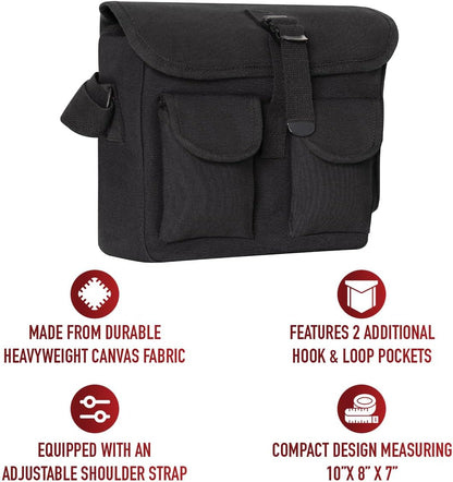 Canvas Shoulder Bag – Rugged Vintage Crossbody Storage Utility EDC Bag