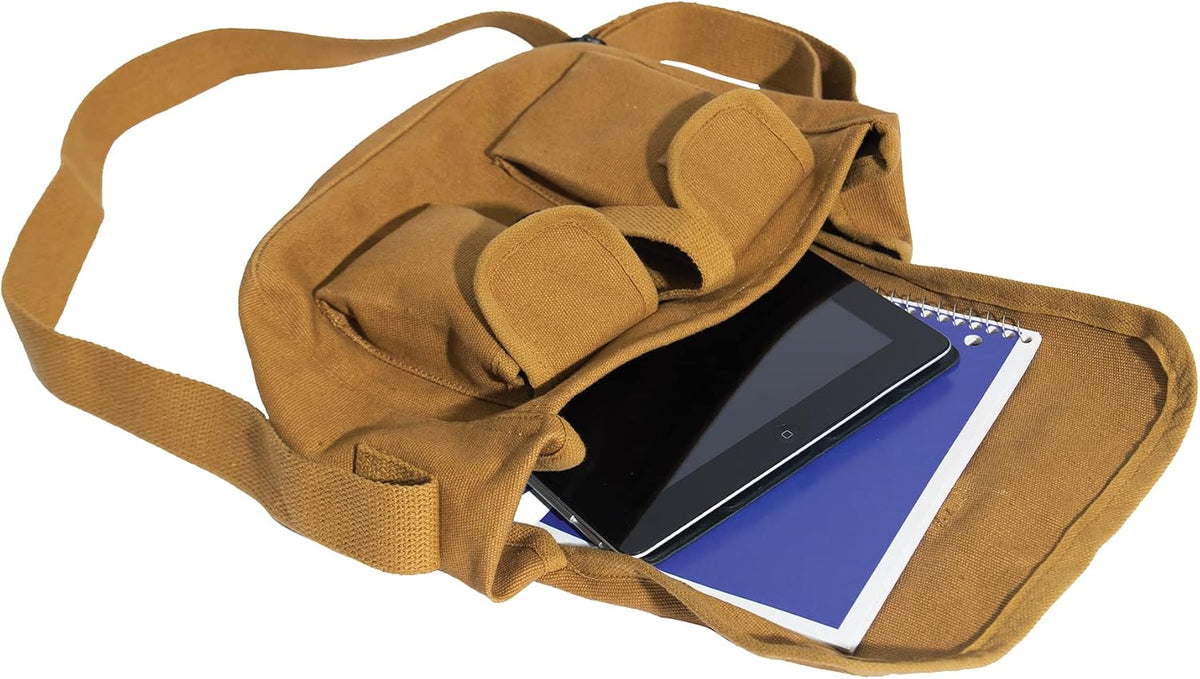 Canvas Shoulder Bag – Rugged Vintage Crossbody Storage Utility EDC Bag
