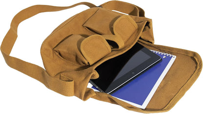 Canvas Shoulder Bag – Rugged Vintage Crossbody Storage Utility EDC Bag