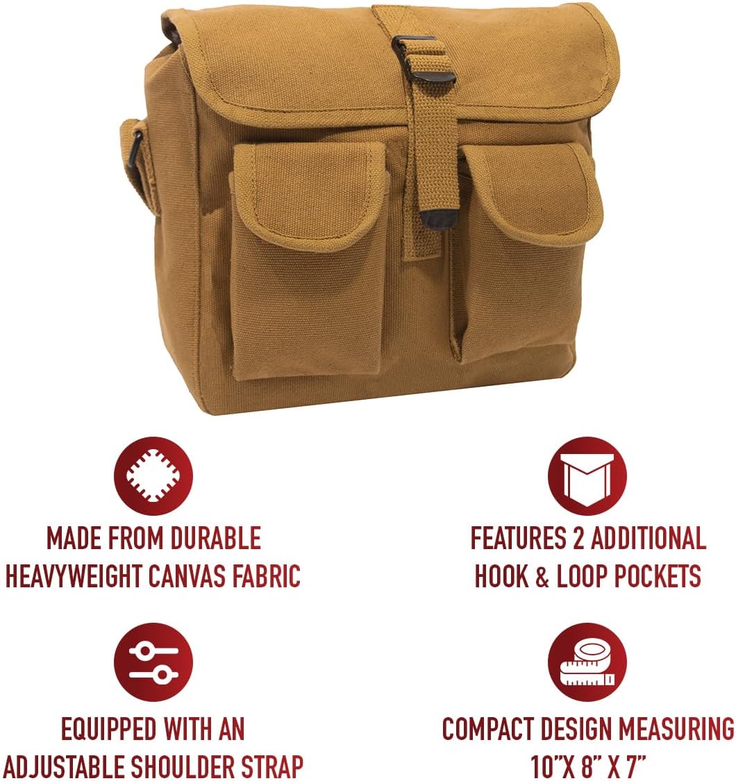 Canvas Shoulder Bag – Rugged Vintage Crossbody Storage Utility EDC Bag