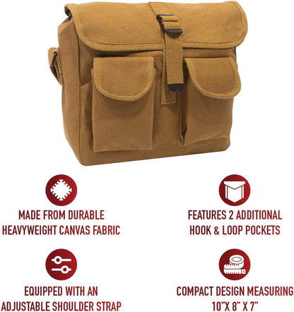 Canvas Shoulder Bag – Rugged Vintage Crossbody Storage Utility EDC Bag