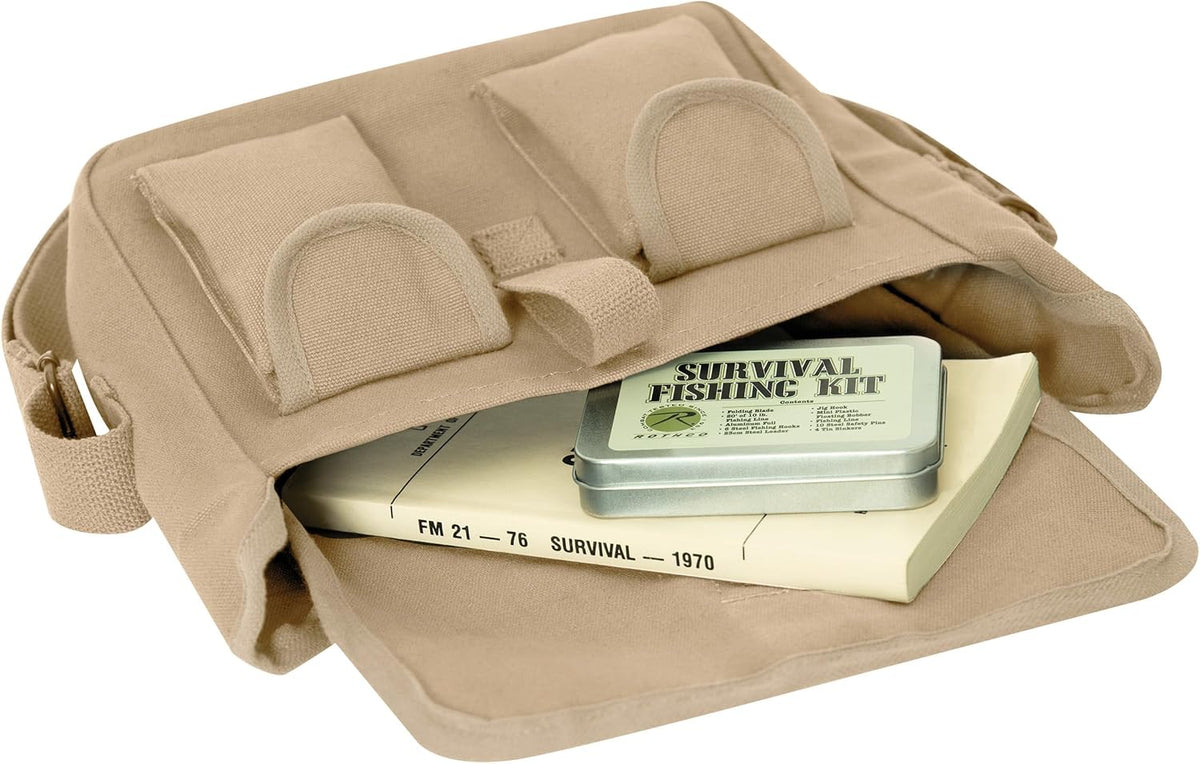 Canvas Shoulder Bag – Rugged Vintage Crossbody Storage Utility EDC Bag