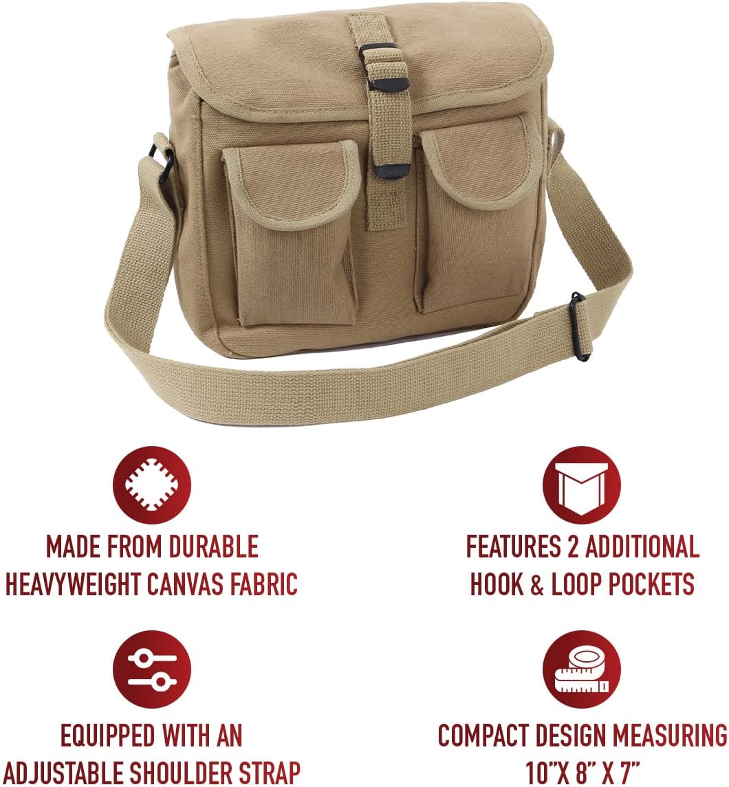Canvas Shoulder Bag – Rugged Vintage Crossbody Storage Utility EDC Bag