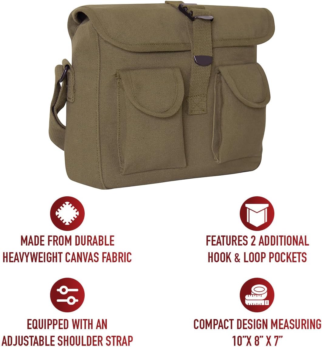 Canvas Shoulder Bag – Rugged Vintage Crossbody Storage Utility EDC Bag