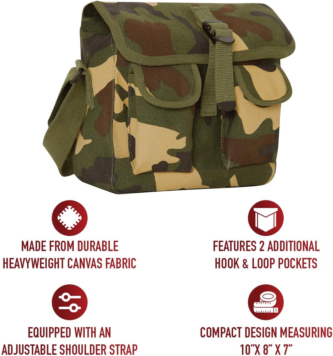 Canvas Shoulder Bag – Rugged Vintage Crossbody Storage Utility EDC Bag