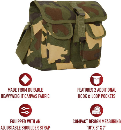 Canvas Shoulder Bag – Rugged Vintage Crossbody Storage Utility EDC Bag