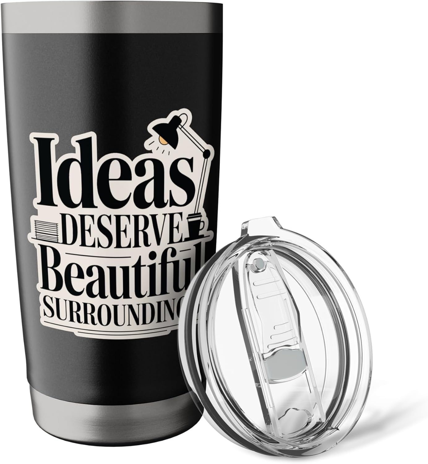 Ideas Deserve Beautiful Surroundings Office Decor Stainless Steel Insulated Tumbler