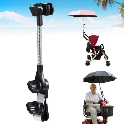 Umbrella Holder for Stroller Chair | 360° Adjustable Clamp Mount - Balck