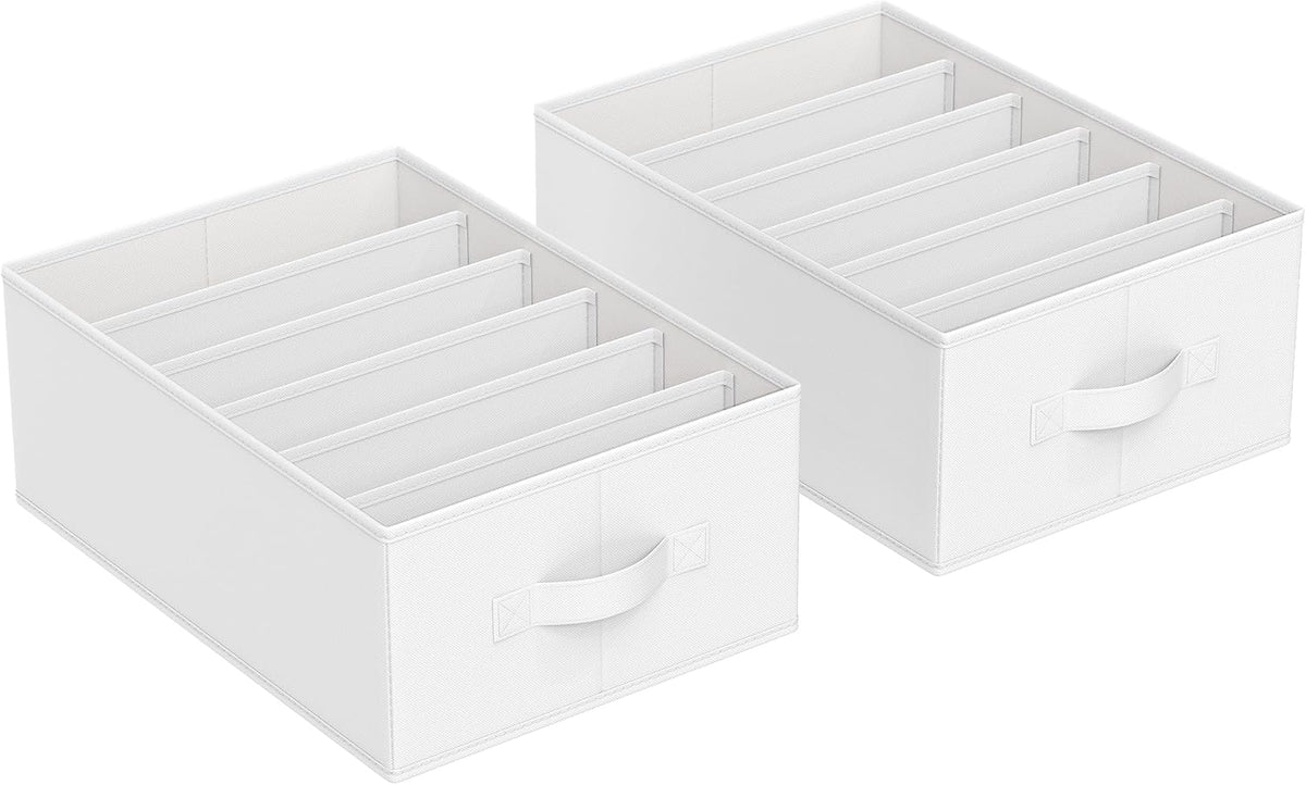 SONGMICS Drawer Clothes Organizers, Large Size 6-Compartment