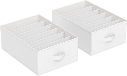 SONGMICS Drawer Clothes Organizers, Large Size 6-Compartment