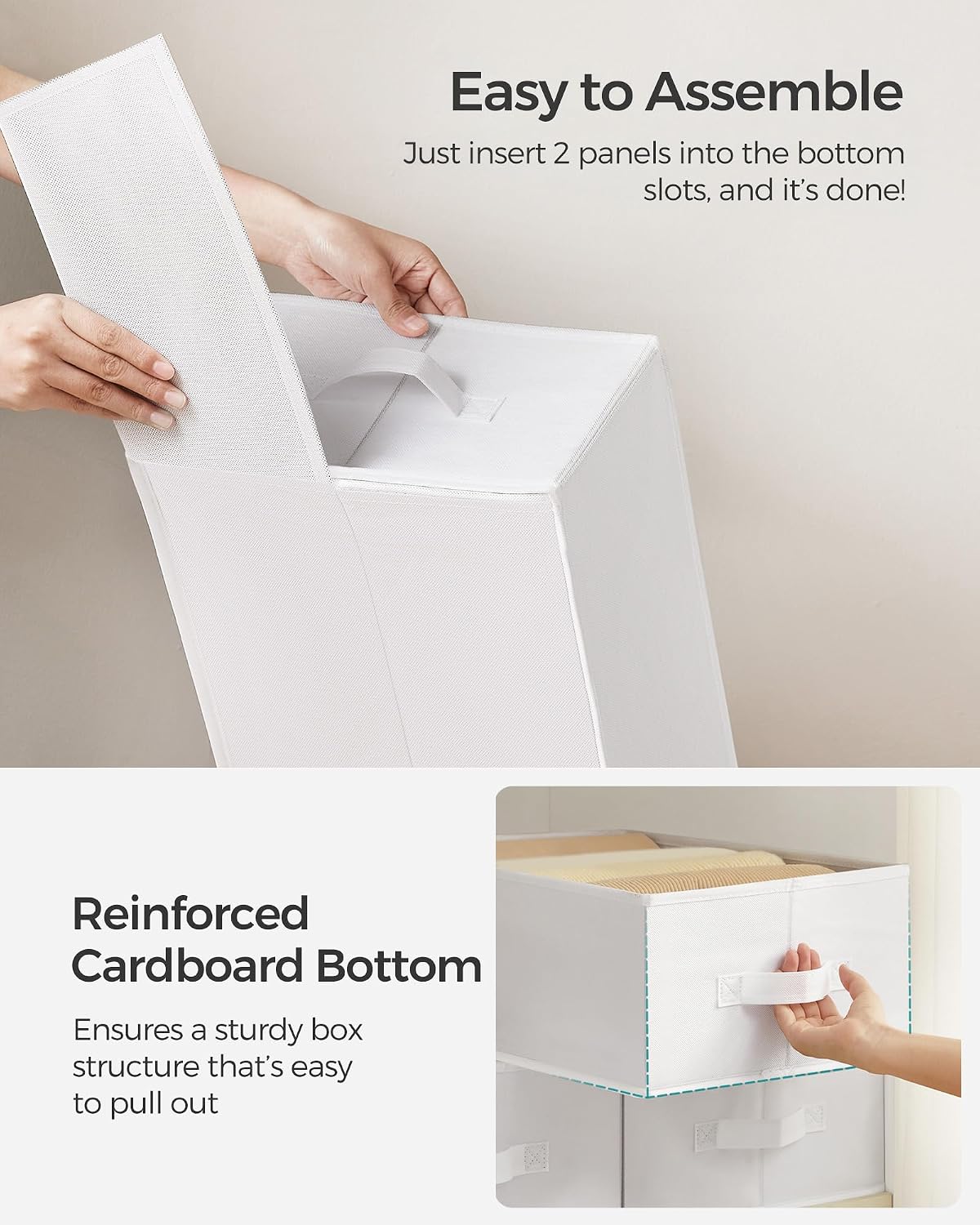 SONGMICS Drawer Clothes Organizers, Large Size 6-Compartment