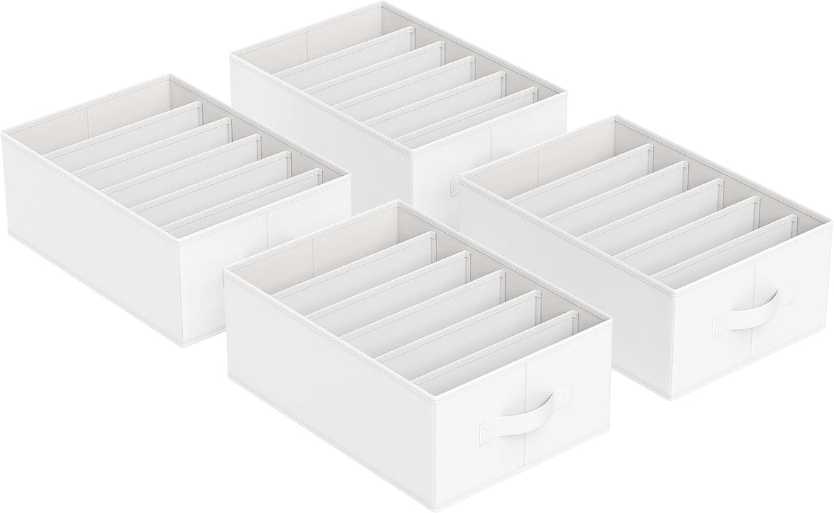 SONGMICS Drawer Clothes Organizers, Large Size 6-Compartment