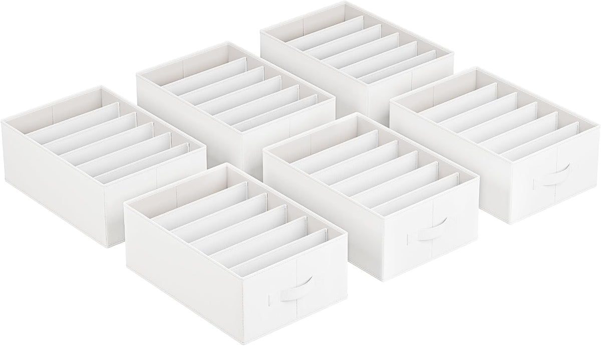 SONGMICS Drawer Clothes Organizers, Large Size 6-Compartment