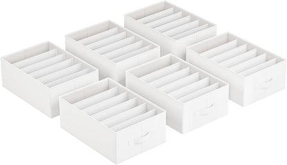 SONGMICS Drawer Clothes Organizers, Large Size 6-Compartment