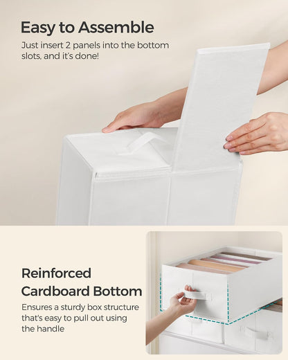 SONGMICS Drawer Clothes Organizers, Large Size 6-Compartment
