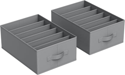 SONGMICS Drawer Clothes Organizers, Large Size 6-Compartment