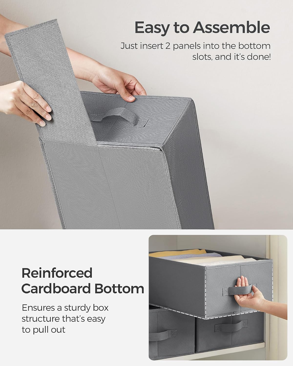 SONGMICS Drawer Clothes Organizers, Large Size 6-Compartment