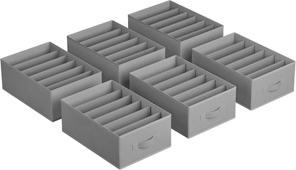 SONGMICS Drawer Clothes Organizers, Large Size 6-Compartment