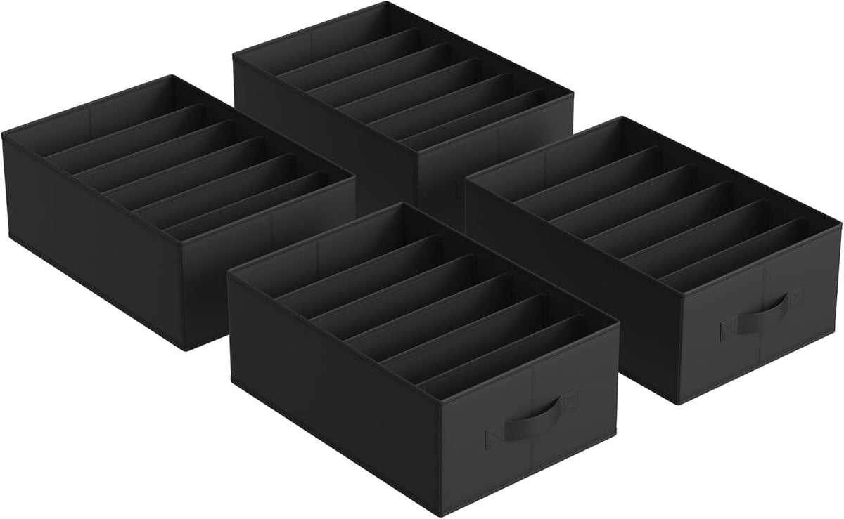 SONGMICS Drawer Clothes Organizers, Large Size 6-Compartment