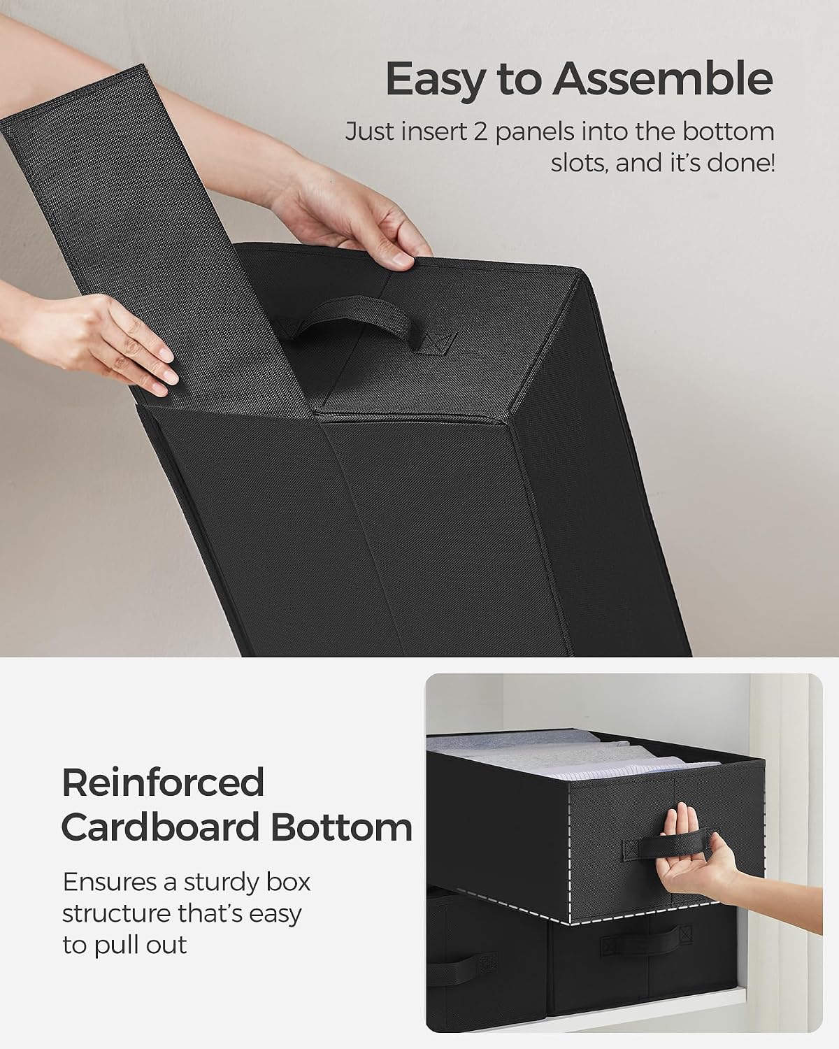 SONGMICS Drawer Clothes Organizers, Large Size 6-Compartment