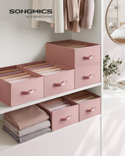 SONGMICS Drawer Clothes Organizers, Large Size 6-Compartment
