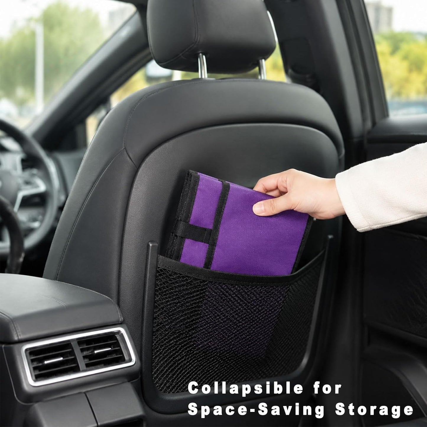 4 Water Bottle Holder with Strap - Multiple Tumbler Insulated Drink Carrier Tote Bag, Reusable Drink Family Size Caddy for Car, Delivery, Adjustable Dividers - 2 in 1 Car Seat Hook Set