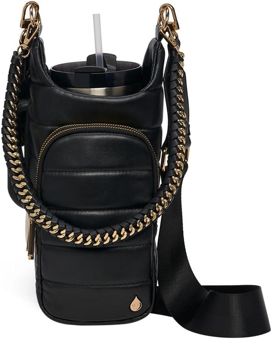 HydroBag Handle®, Vegan Leather Hands-Free Crossbody 40 Oz Water Bottle Carrier w/Strap Bundle