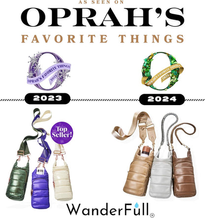 HydroBag Handle®, Vegan Leather Hands-Free Crossbody 40 Oz Water Bottle Carrier w/Strap Bundle