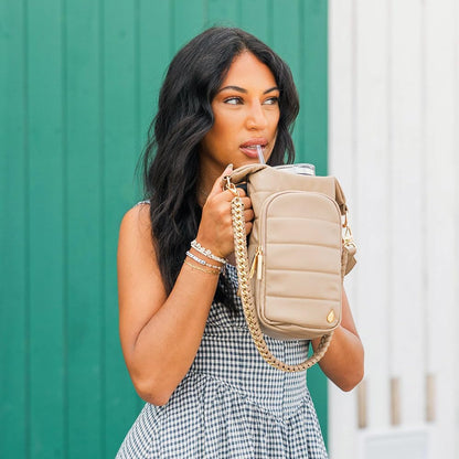 HydroBag Handle®, Vegan Leather Hands-Free Crossbody 40 Oz Water Bottle Carrier w/Strap Bundle