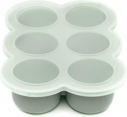 Silicone Baby Food Freezer Trays 2-Pack Bundle - Ten 1.5oz & Six 3oz Portions - Clip-on Lids - Homemade Purée & Breast Milk Storage