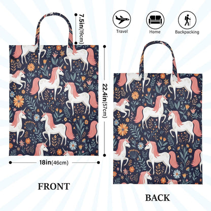 Unicorns Flowers Waterproof Travel Laundry Bag Easy Care Pack of 2