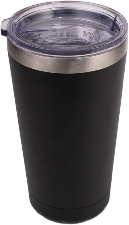 Best Insulated Tumbler Double Walled - Keep Drinks Hot or Cold - Travel Tumbler Thermal Cups - Vacuum, Stainless Steel - Easy Grip Cup for Coffee, Iced Drinks - 20 oz (Black)