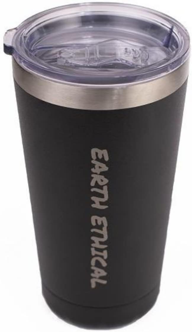 Best Insulated Tumbler Double Walled - Keep Drinks Hot or Cold - Travel Tumbler Thermal Cups - Vacuum, Stainless Steel - Easy Grip Cup for Coffee, Iced Drinks - 20 oz (Black)