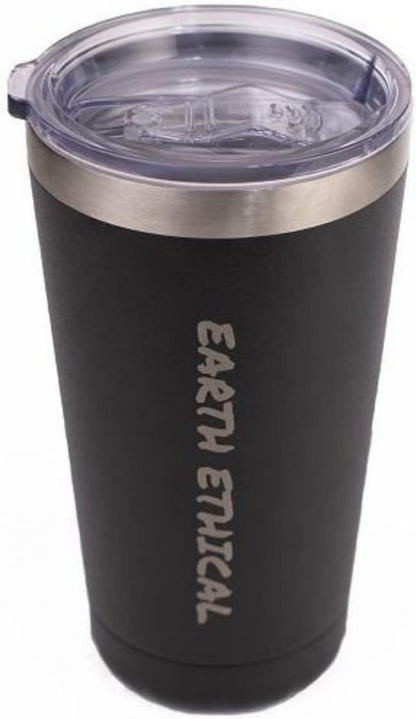 Best Insulated Tumbler Double Walled - Keep Drinks Hot or Cold - Travel Tumbler Thermal Cups - Vacuum, Stainless Steel - Easy Grip Cup for Coffee, Iced Drinks - 20 oz (Black)