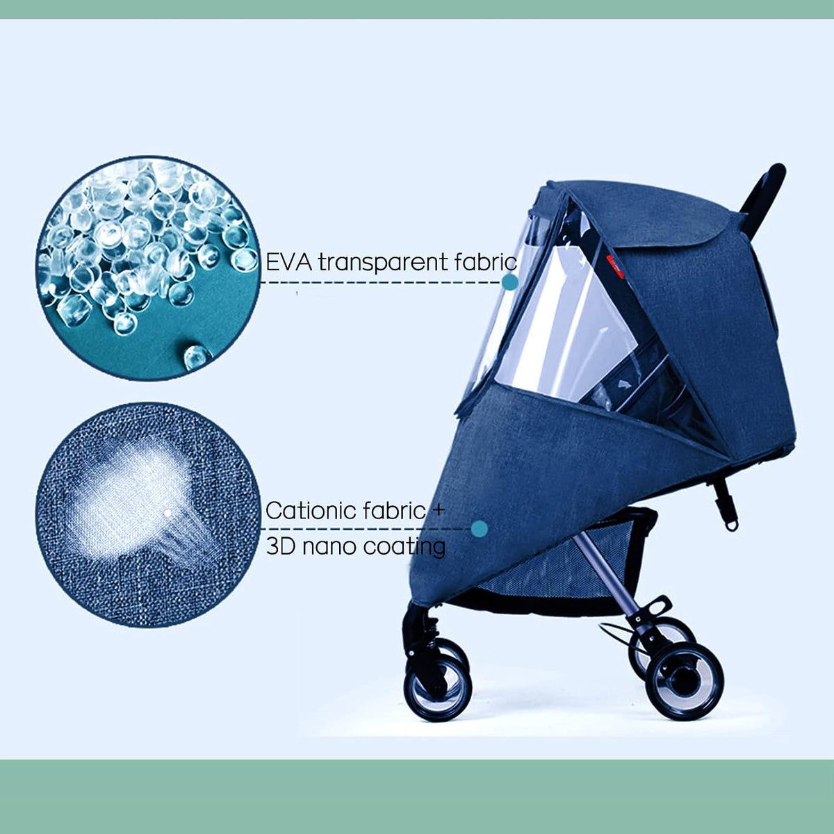 Universal Baby Stroller Cold Weather Shield Outdoor Pram Rain Cover