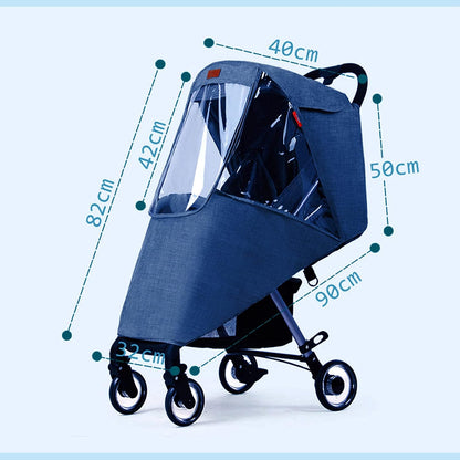 Universal Baby Stroller Cold Weather Shield Outdoor Pram Rain Cover