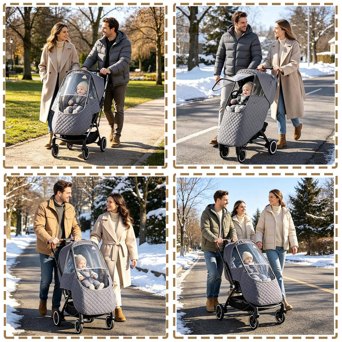 Universal Baby Stroller Cold Weather Shield Outdoor Pram Rain Cover